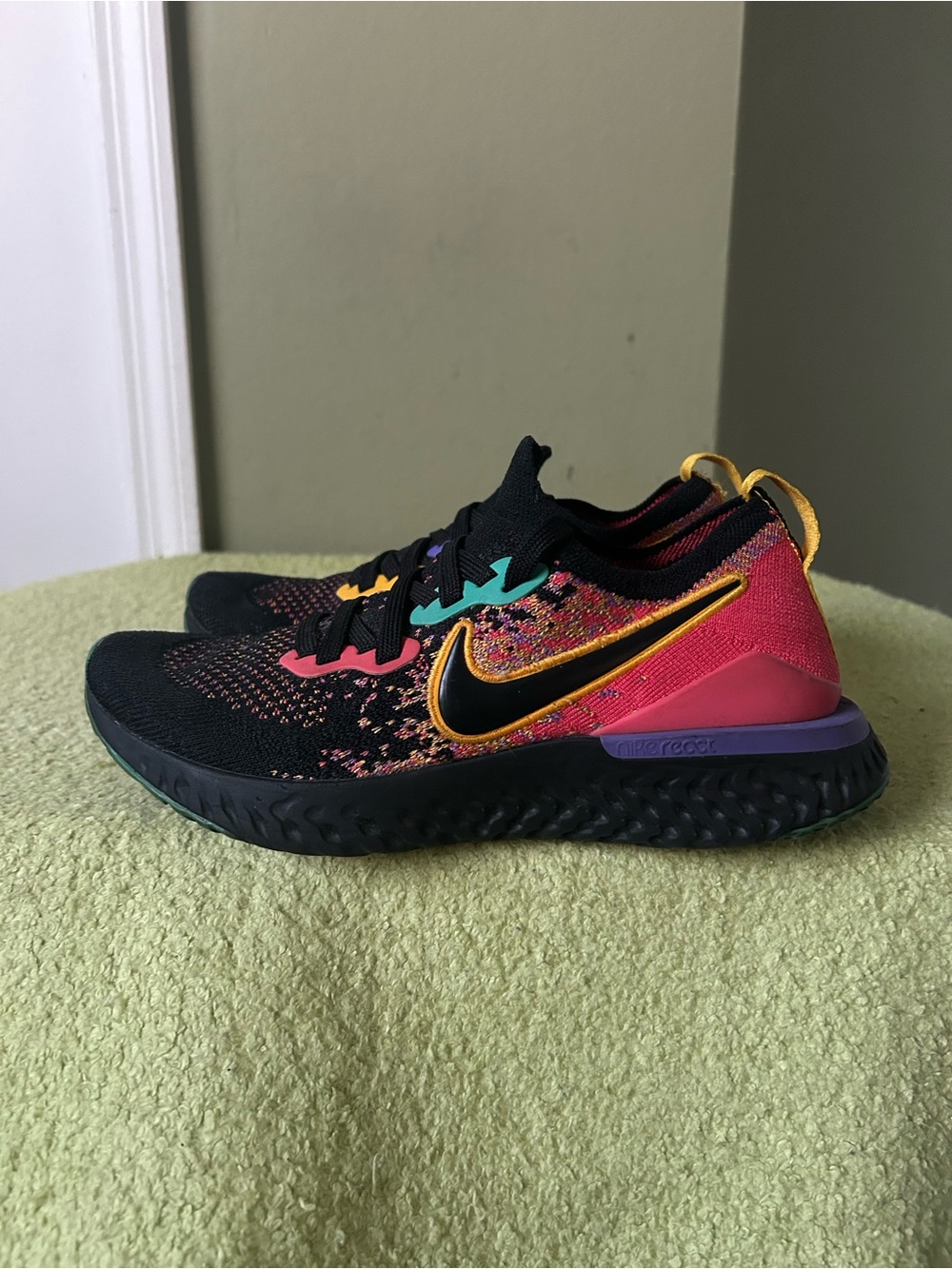 Nike Women’s Black Sneakers with Pink, Teal & Yellow Accents Ck0818-001